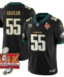 Philadelphia Eagles Nike Gold Trim Super Bowl LIX Champions Vapor Limited Stitched Jersey - Kelly Green - Image 34