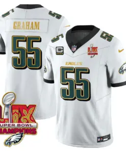 Philadelphia Eagles Nike Gold Trim Super Bowl LIX Champions Vapor Limited Stitched Jersey - Kelly Green - Image 38