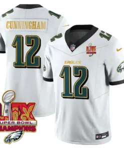 Philadelphia Eagles Nike Gold Trim Super Bowl LIX Champions Vapor Limited Stitched Jersey - Kelly Green - Image 39