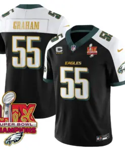 Philadelphia Eagles Nike Gold Trim Super Bowl LIX Champions Vapor Limited Stitched Jersey - Kelly Green - Image 45