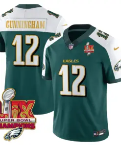 Philadelphia Eagles Nike Gold Trim Super Bowl LIX Champions Vapor Limited Stitched Jersey - Kelly Green - Image 52