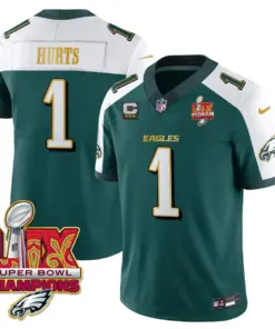Philadelphia Eagles Nike Gold Trim Super Bowl LIX Champions Vapor Limited Stitched Jersey - Kelly Green - Image 53