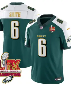 Philadelphia Eagles Nike Gold Trim Super Bowl LIX Champions Vapor Limited Stitched Jersey - Kelly Green - Image 54