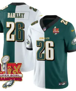 Philadelphia Eagles Nike Gold Trim Super Bowl LIX Champions Vapor Limited Stitched Jersey - Kelly Green - Image 55