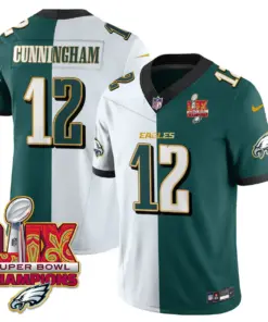 Philadelphia Eagles Nike Gold Trim Super Bowl LIX Champions Vapor Limited Stitched Jersey - Kelly Green - Image 56