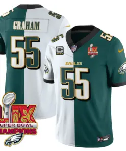 Philadelphia Eagles Nike Gold Trim Super Bowl LIX Champions Vapor Limited Stitched Jersey - Kelly Green - Image 57