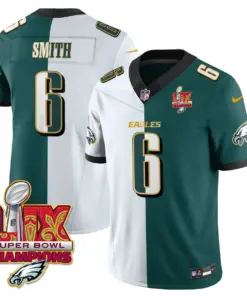 Philadelphia Eagles Nike Gold Trim Super Bowl LIX Champions Vapor Limited Stitched Jersey - Kelly Green - Image 60