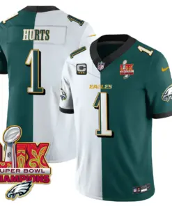 Philadelphia Eagles Nike Gold Trim Super Bowl LIX Champions Vapor Limited Stitched Jersey - Kelly Green - Image 58