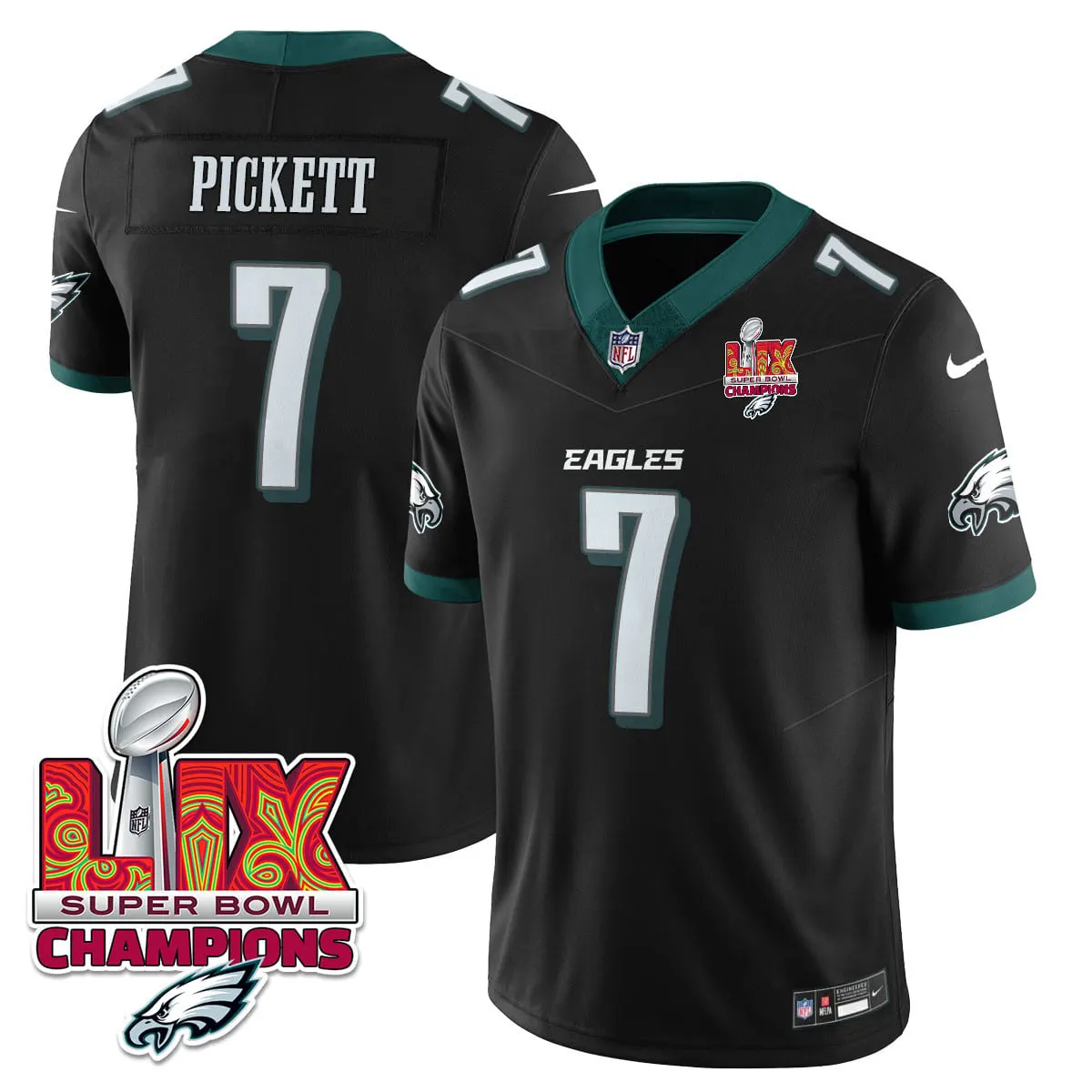 Philadelphia Eagles Nike Super Bowl LIX Champions Vapor Limited Stitched Jersey - Anthracite - Image 66