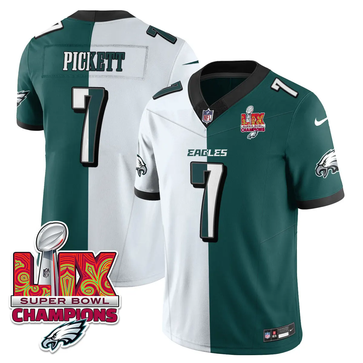 Philadelphia Eagles Nike Super Bowl LIX Champions Vapor Limited Stitched Jersey - Anthracite - Image 63