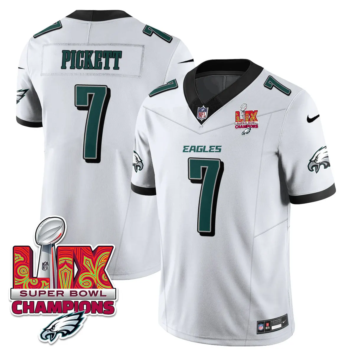 Philadelphia Eagles Nike Super Bowl LIX Champions Vapor Limited Stitched Jersey - Anthracite - Image 62