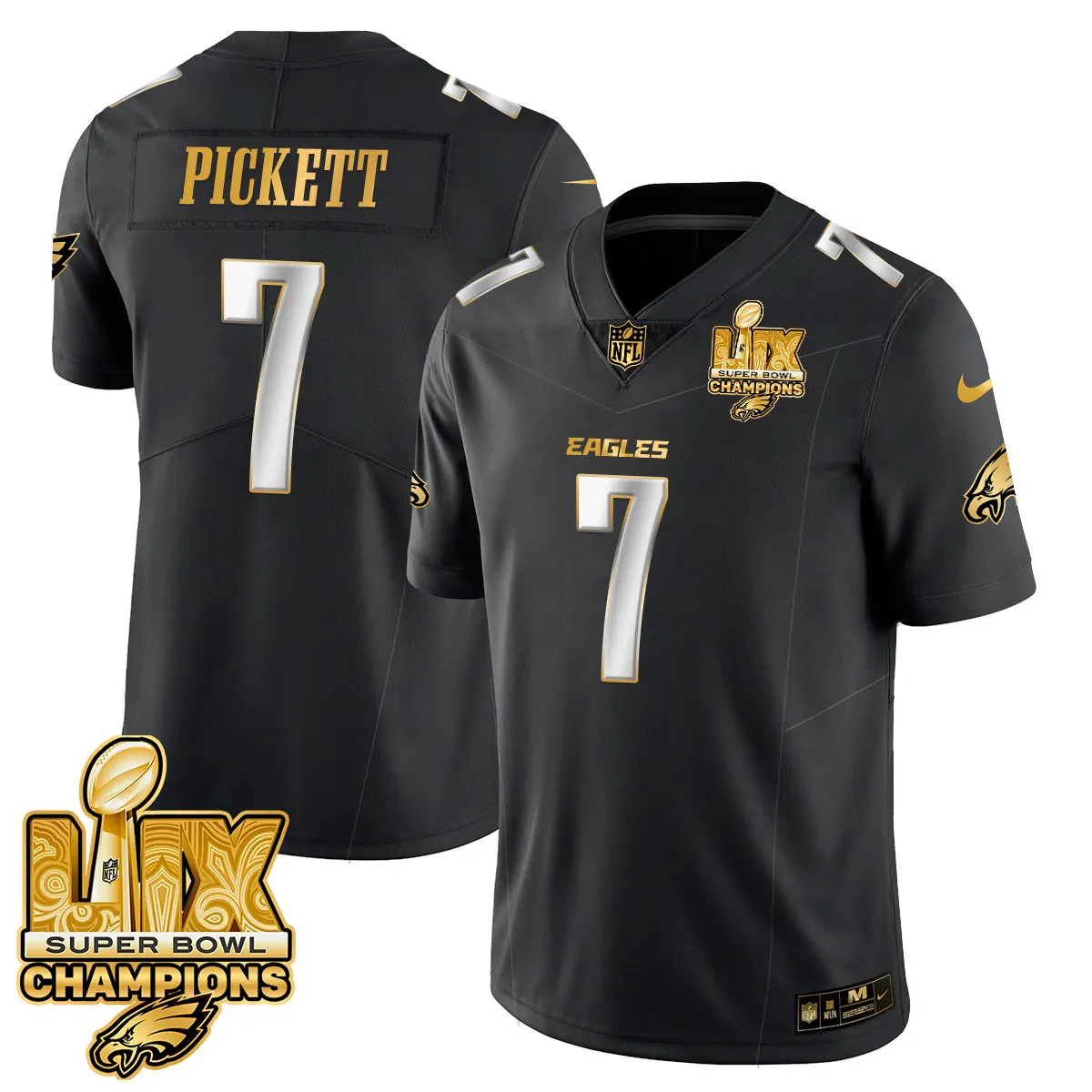 Philadelphia Eagles Nike Super Bowl LIX Champions Vapor Limited Stitched Jersey - Anthracite - Image 71