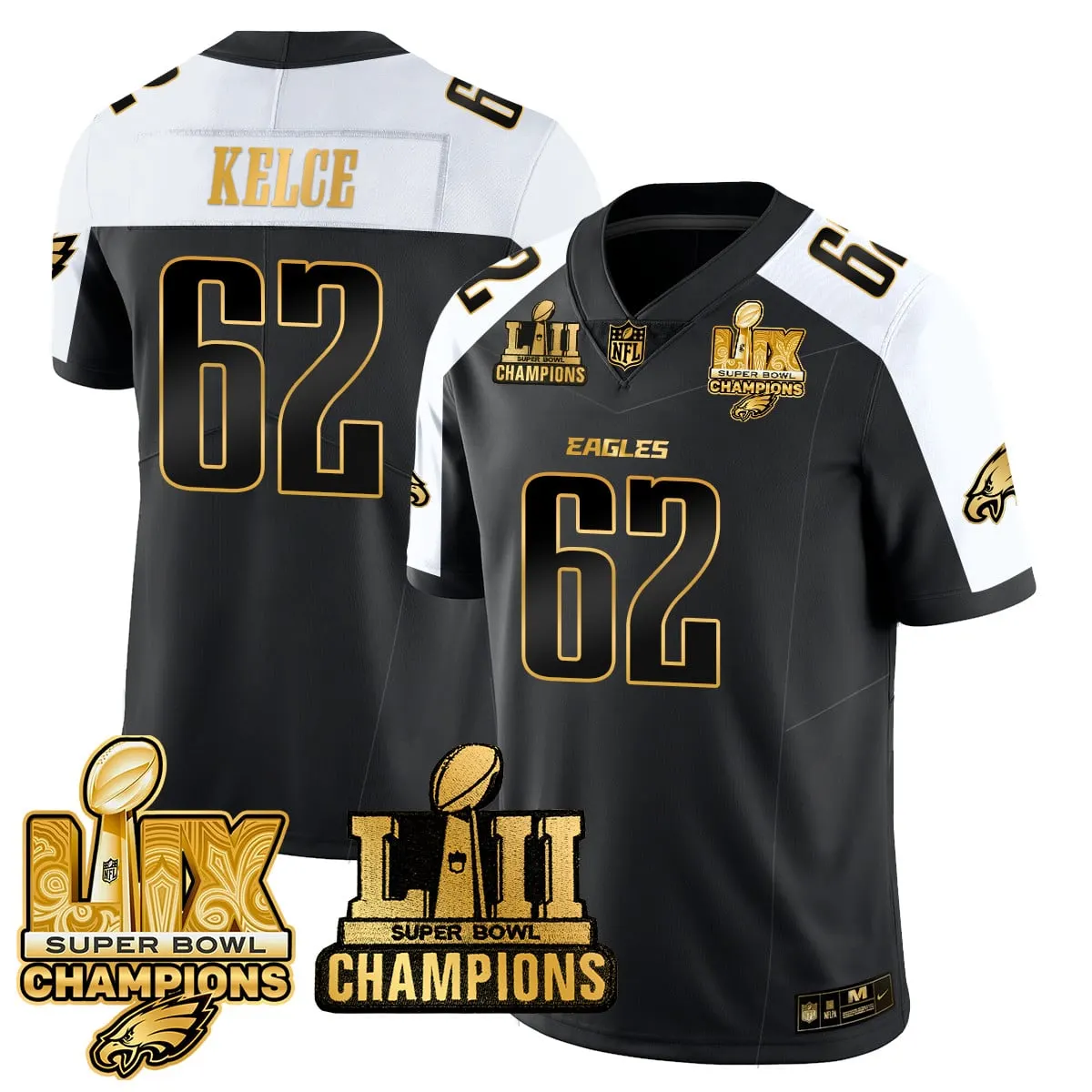 Saquon Barkley Philadelphia Eagles Nike LII-LIX Super Bowl Champions Vapor Limited Stitched Jersey - Anthracite - Image 8