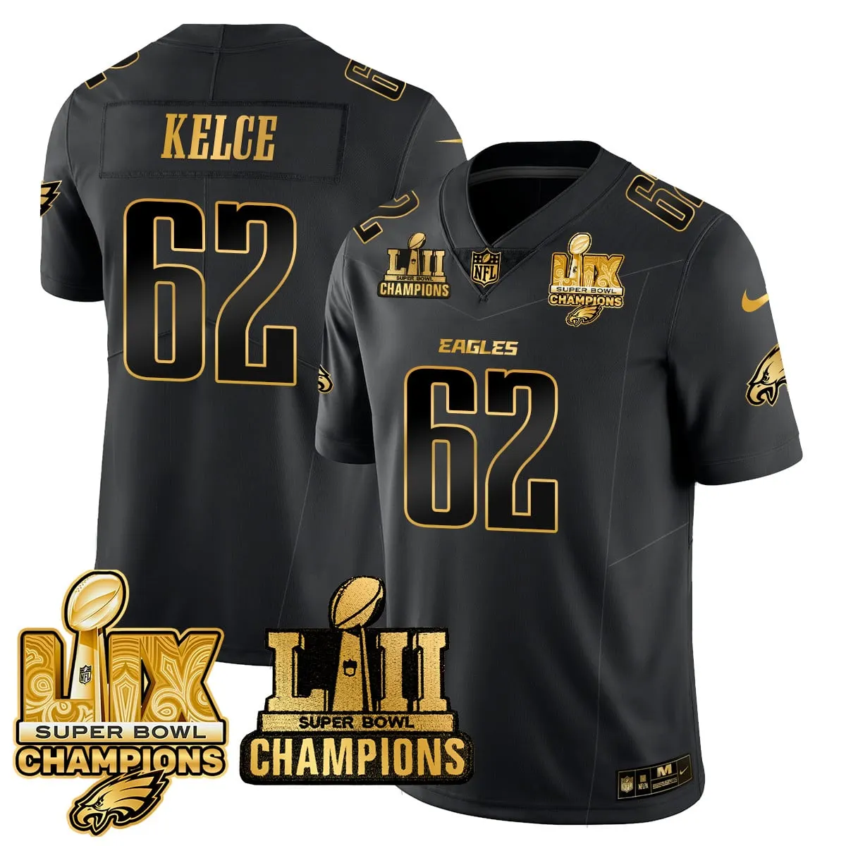 Saquon Barkley Philadelphia Eagles Nike LII-LIX Super Bowl Champions Vapor Limited Stitched Jersey - Anthracite - Image 12