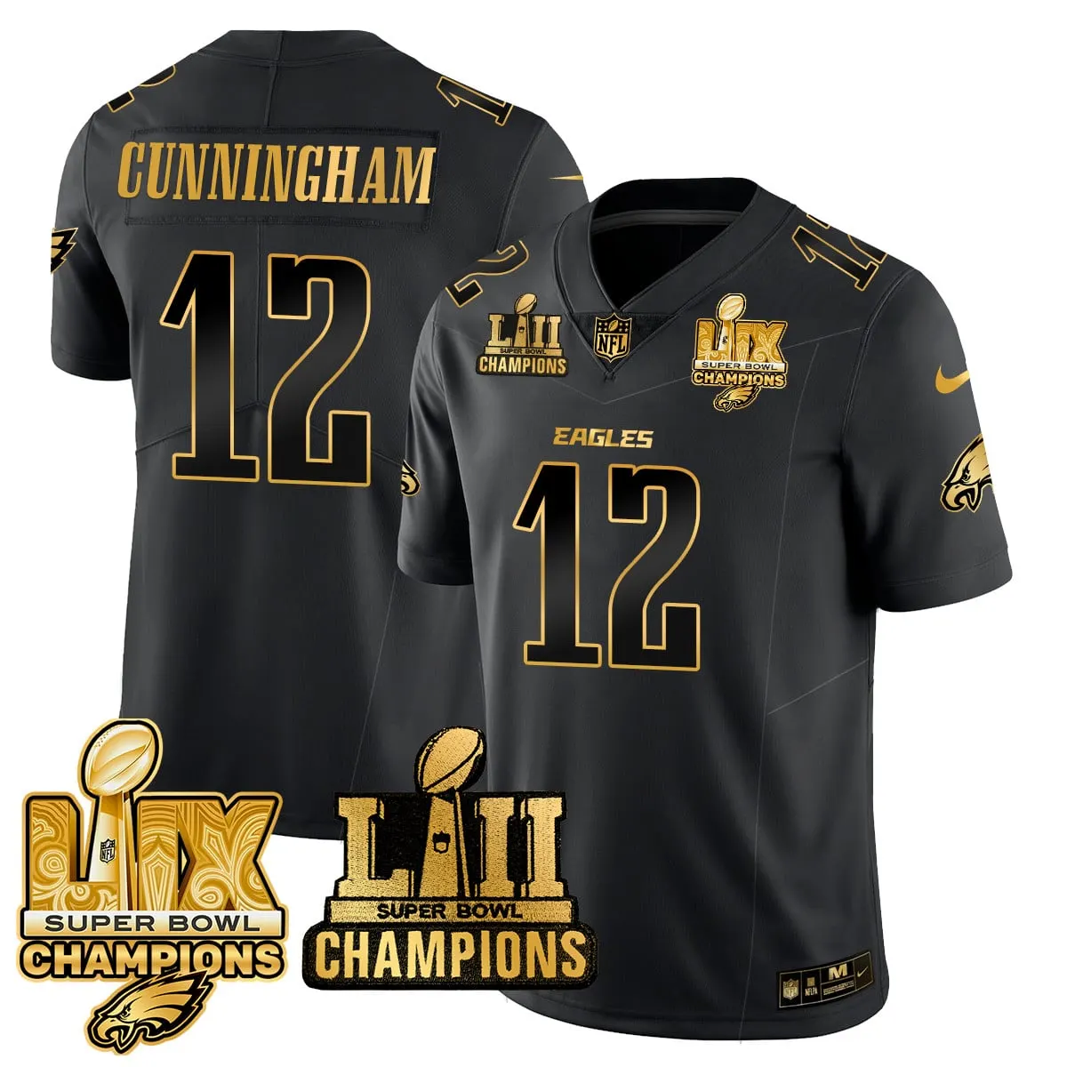Saquon Barkley Philadelphia Eagles Nike LII-LIX Super Bowl Champions Vapor Limited Stitched Jersey - Anthracite - Image 9