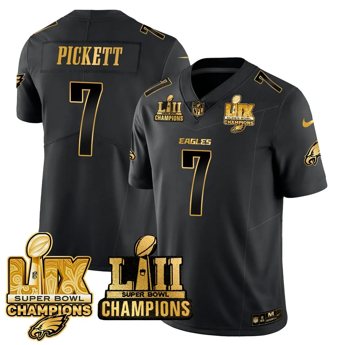 Saquon Barkley Philadelphia Eagles Nike LII-LIX Super Bowl Champions Vapor Limited Stitched Jersey - Anthracite - Image 13