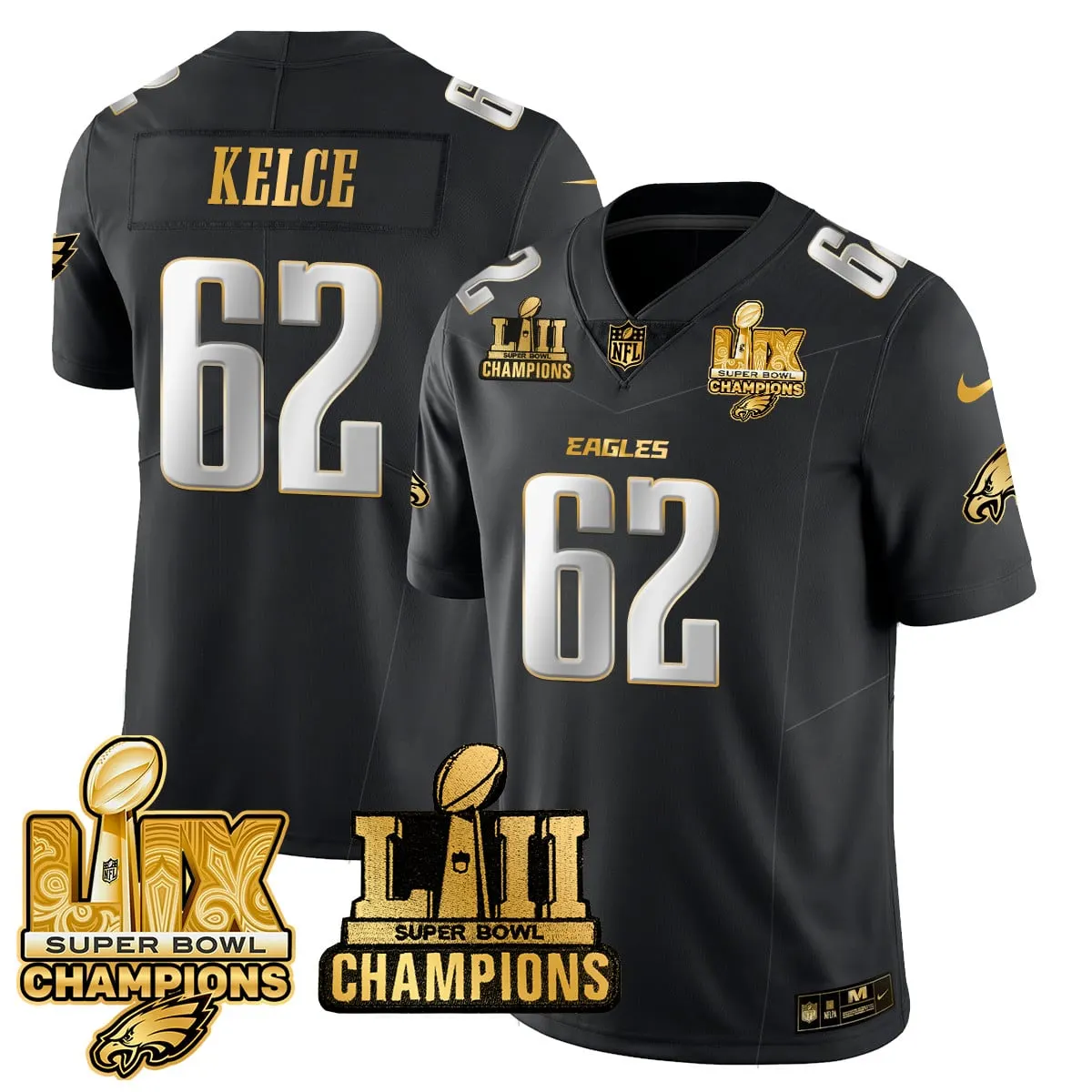 Saquon Barkley Philadelphia Eagles Nike LII-LIX Super Bowl Champions Vapor Limited Stitched Jersey - Anthracite - Image 19