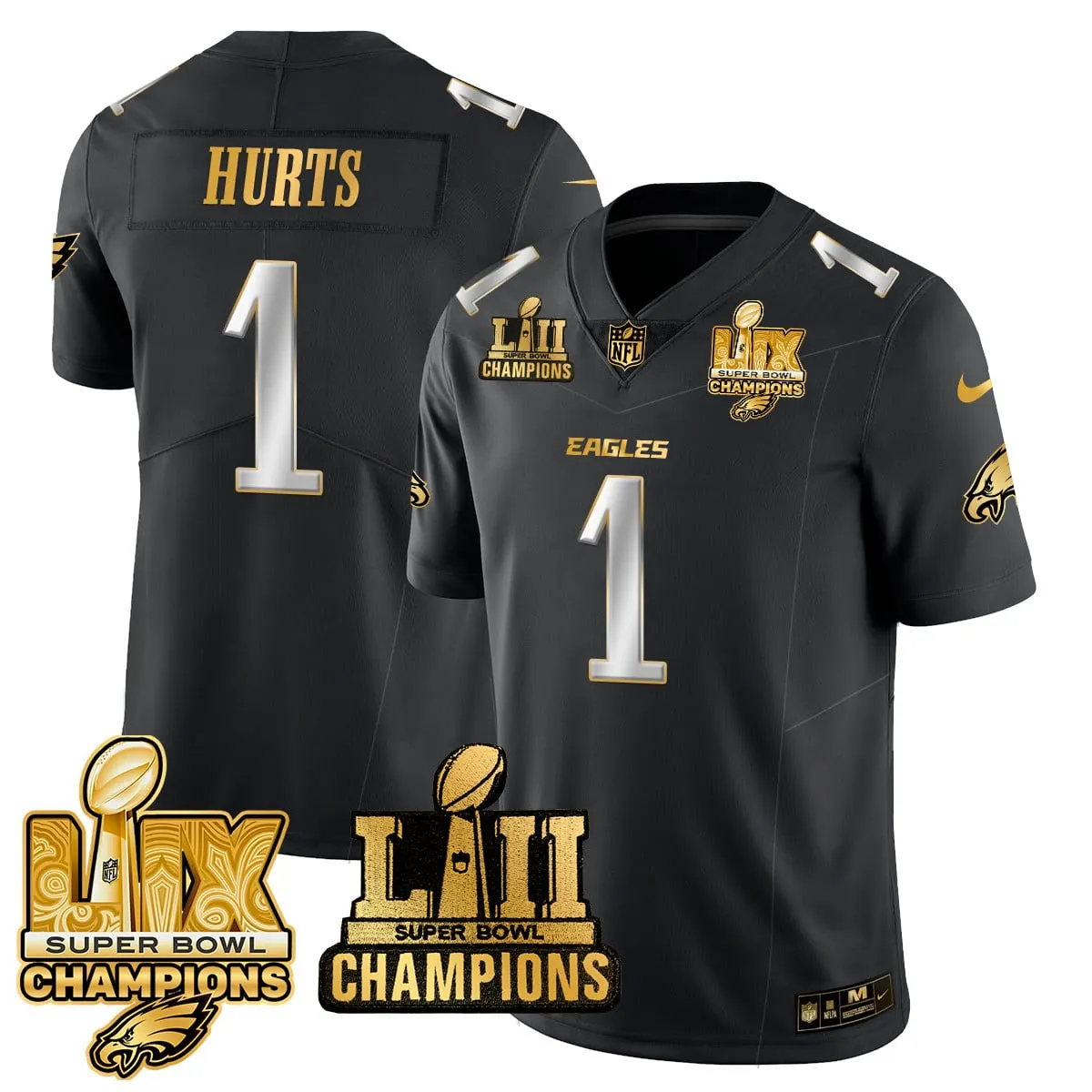 Saquon Barkley Philadelphia Eagles Nike LII-LIX Super Bowl Champions Vapor Limited Stitched Jersey - Anthracite - Image 18