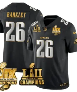 Saquon Barkley Philadelphia Eagles Nike LII-LIX Super Bowl Champions Vapor Limited Stitched Jersey - Anthracite - Image 17