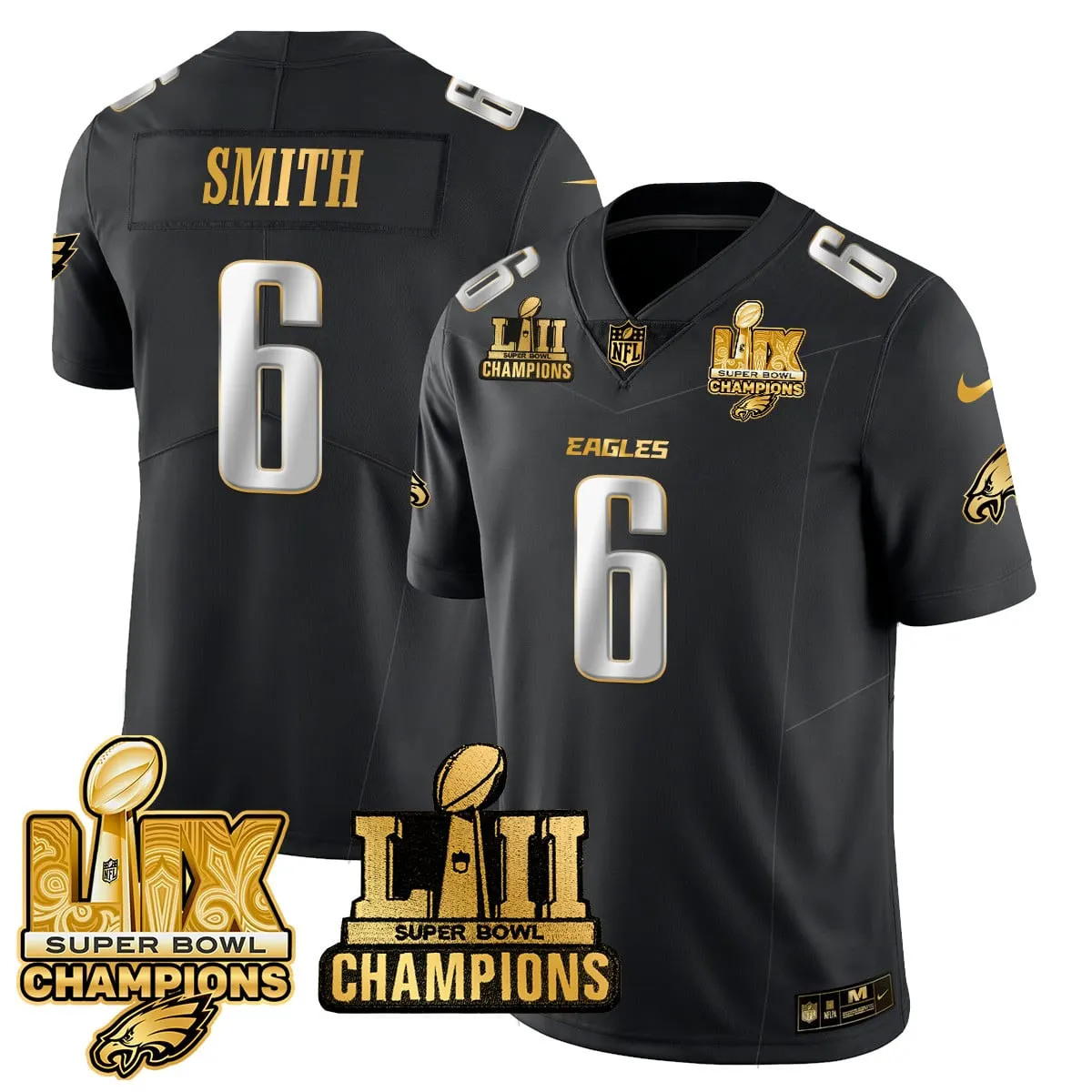 Saquon Barkley Philadelphia Eagles Nike LII-LIX Super Bowl Champions Vapor Limited Stitched Jersey - Anthracite - Image 21