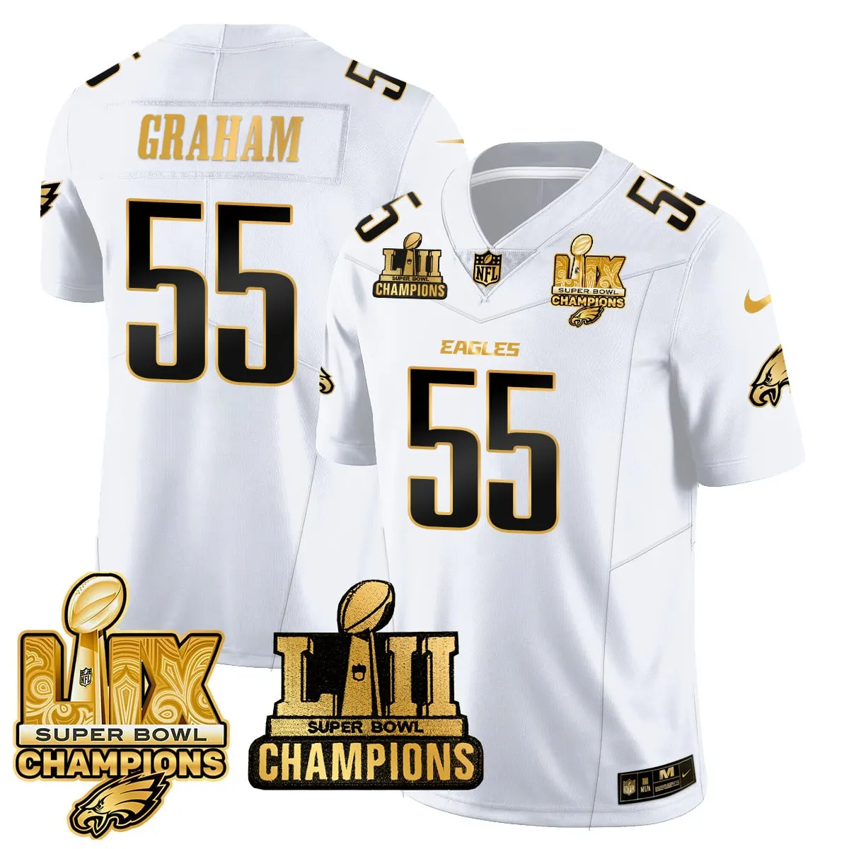 Saquon Barkley Philadelphia Eagles Nike LII-LIX Super Bowl Champions Vapor Limited Stitched Jersey - Anthracite - Image 22