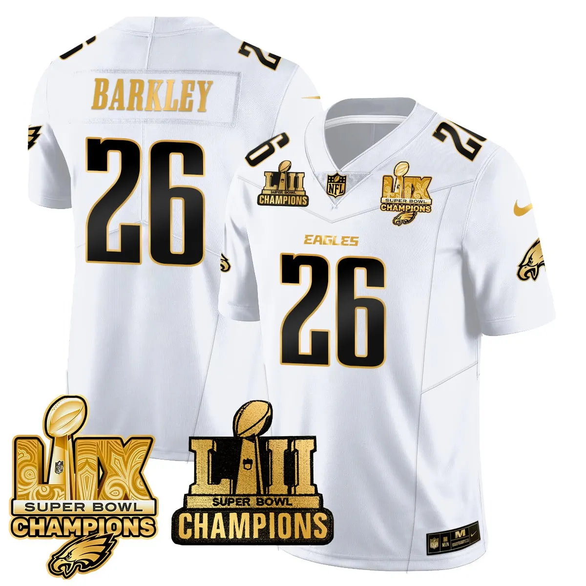 Saquon Barkley Philadelphia Eagles Nike LII-LIX Super Bowl Champions Vapor Limited Stitched Jersey - Anthracite - Image 26