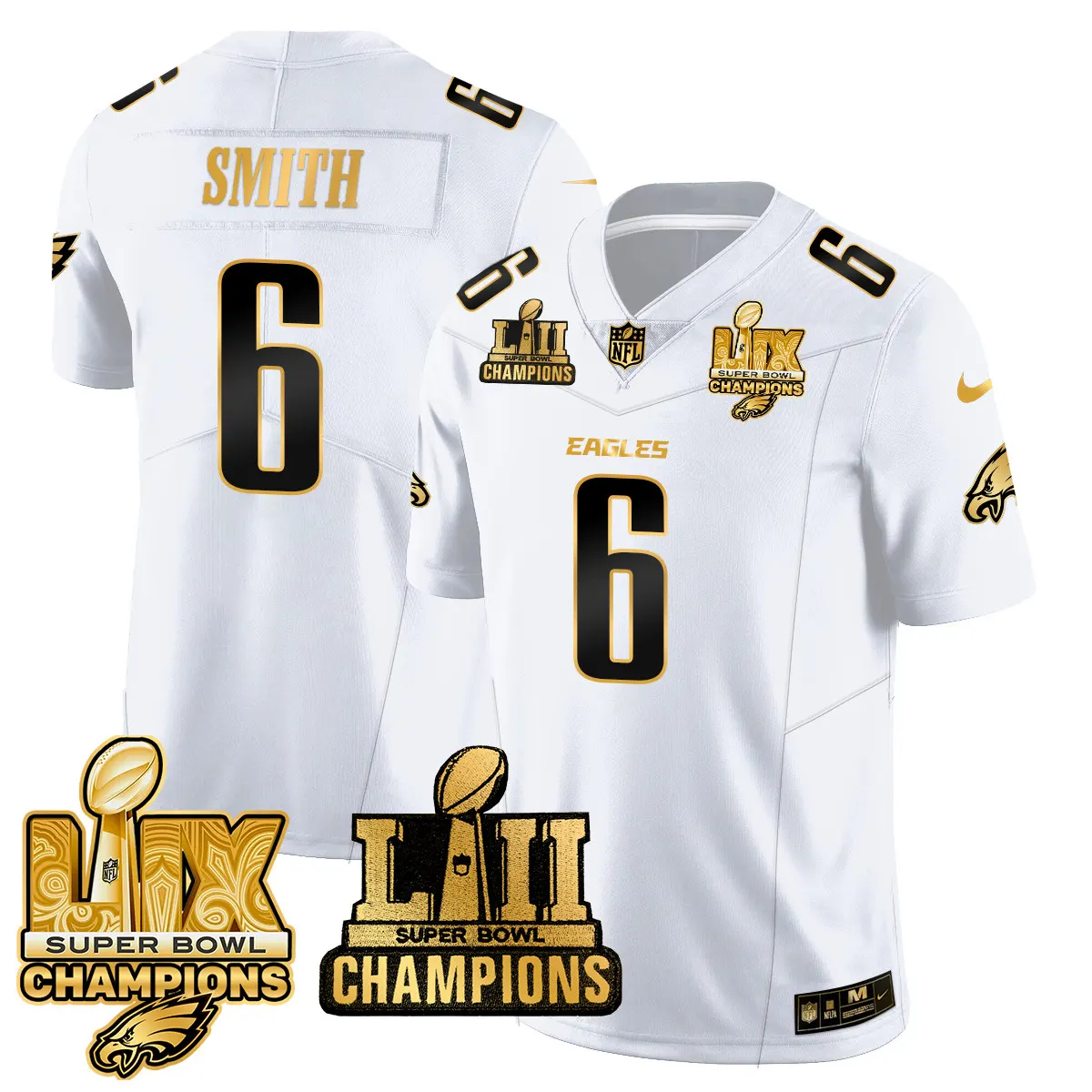 Saquon Barkley Philadelphia Eagles Nike LII-LIX Super Bowl Champions Vapor Limited Stitched Jersey - Anthracite - Image 28