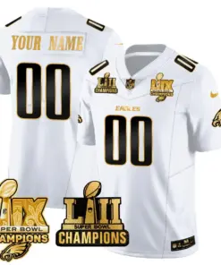 Philadelphia Eagles Nike LII-LIX Super Bowl Champions Vapor Custom Limited Stitched Jersey - LIX Limited Jersey All - Black - Image 7