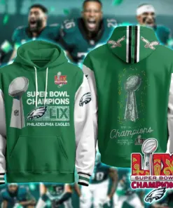 Philadelphia Eagles Nike Super Bowl LIX Champions Pullover Hoodie - Kelly Green