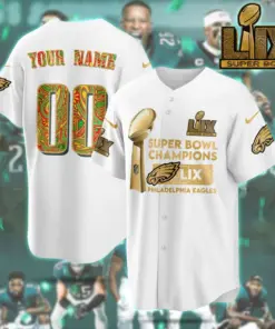 Philadelphia Eagles Nike Super Bowl LIX Champions Custom Limited Jersey - White