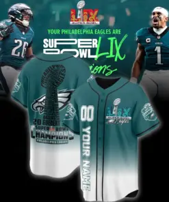 Philadelphia Eagles Nike Super Bowl LIX Champions Custom Limited Jersey - Teal - Image 4
