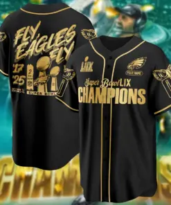 Philadelphia Eagles Nike Super Bowl LIX Champions CN5 Custom Limited Jersey - Black