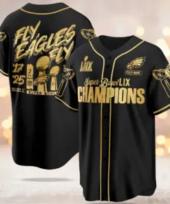 Philadelphia Eagles Nike Super Bowl LIX Champions CN5 Custom Limited Jersey - Black - Image 4