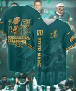 Philadelphia Eagles Nike Super Bowl LIX Champions CN6 Custom Limited Jersey - Black - Image 3