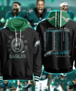 Alternative view of Philadelphia Eagles Nike Super Bowl LIX Champions Limited Pullover Hoodie - Black