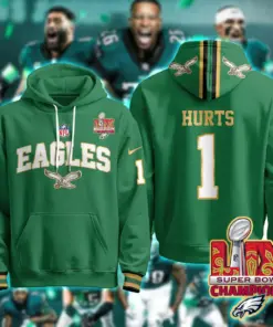 Philadelphia Eagles Nike Super Bowl LIX Champions N2R Pullover Hoodie - Kelly Green - Image 11