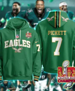 Philadelphia Eagles Nike Super Bowl LIX Champions N2R Pullover Hoodie - Kelly Green - Image 13