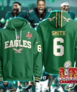 Philadelphia Eagles Nike Super Bowl LIX Champions N2R Pullover Hoodie - Kelly Green - Image 14