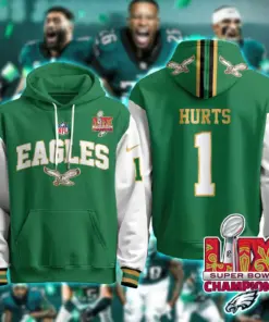 Philadelphia Eagles Nike Super Bowl LIX Champions N2R Pullover Hoodie - Kelly Green - Image 4