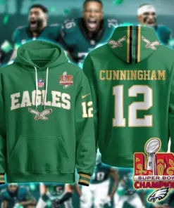 Philadelphia Eagles Nike Super Bowl LIX Champions N2R Pullover Hoodie - Kelly Green - Image 15