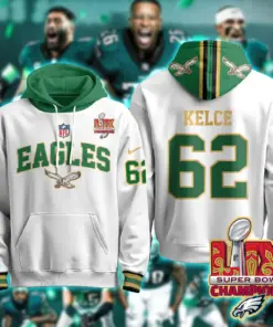 Philadelphia Eagles Nike Super Bowl LIX Champions N2R Pullover Hoodie - Kelly Green - Image 27