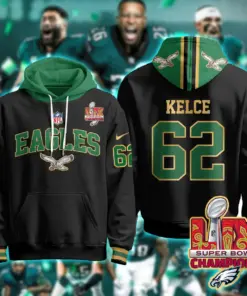 Philadelphia Eagles Nike Super Bowl LIX Champions N2R Pullover Hoodie - Kelly Green - Image 33