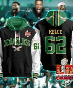 Philadelphia Eagles Nike Super Bowl LIX Champions N2R Pullover Hoodie - Kelly Green - Image 48