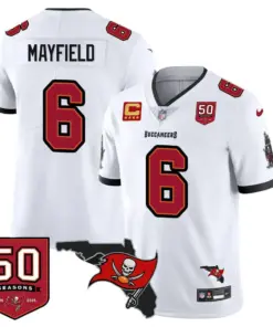 Tampa Bay Buccaneers Nike 50th Season Limited Stitched Jersey - White - Image 5