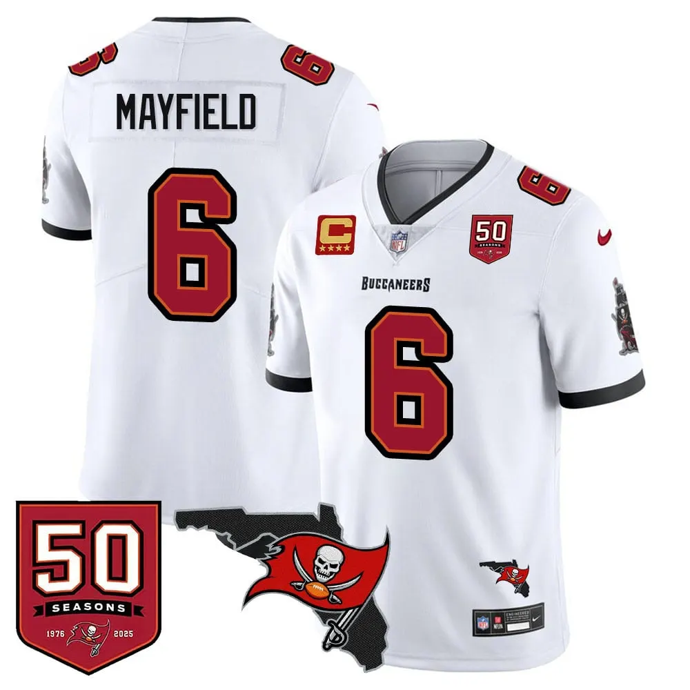 Tampa Bay Buccaneers Nike 50th Season Limited Stitched Jersey - White - Image 5