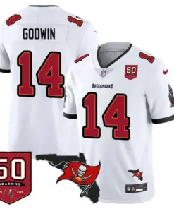 Tampa Bay Buccaneers Nike 50th Season Limited Stitched Jersey - White - Image 3