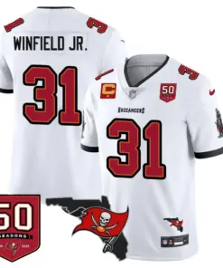 Tampa Bay Buccaneers Nike 50th Season Limited Stitched Jersey - White - Image 6