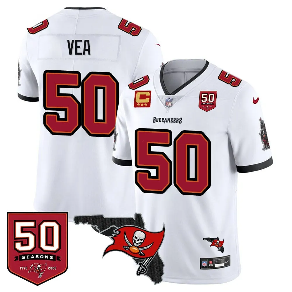 Tampa Bay Buccaneers Nike 50th Season Limited Stitched Jersey - White - Image 7