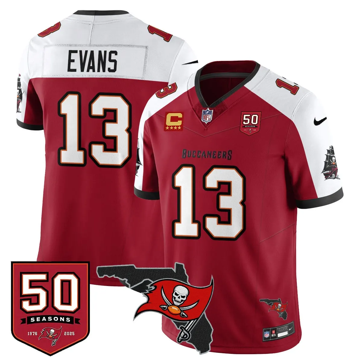 Tampa Bay Buccaneers Nike 50th Season Limited Stitched Jersey - White - Image 23