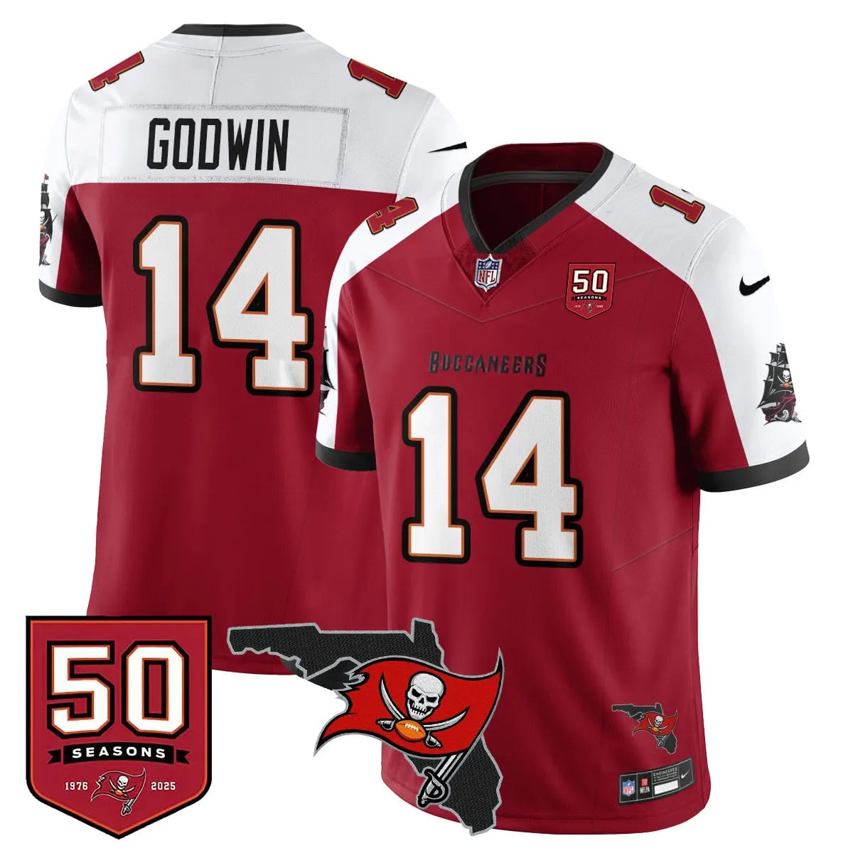 Tampa Bay Buccaneers Nike 50th Season Limited Stitched Jersey - White - Image 25